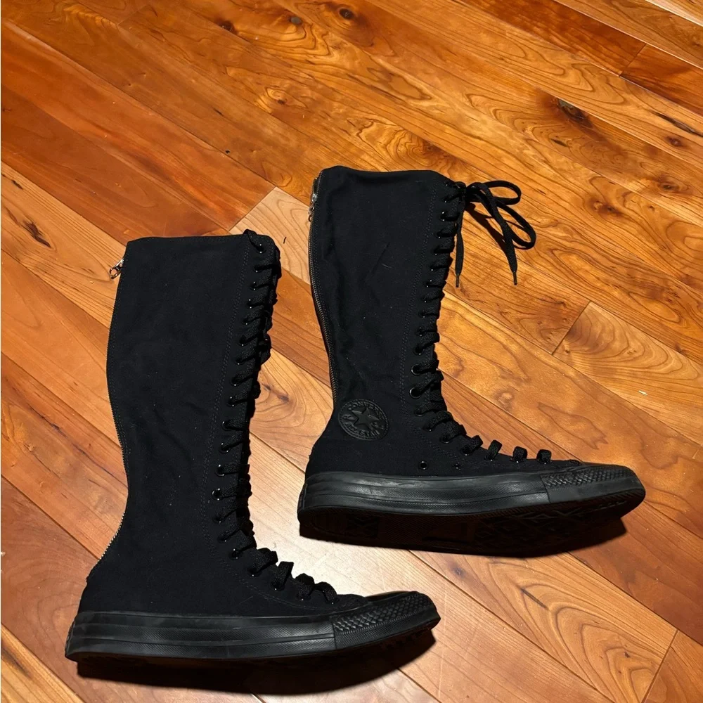 Converse Black Monochrome Knee-High Sneakers_3